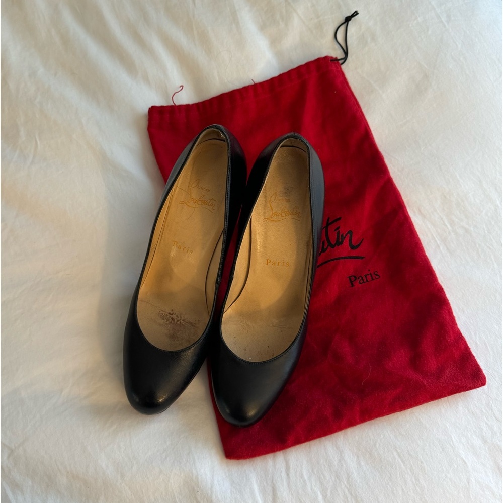 Christian Louboutin Black Classic Red Sole Pumps Size 38 US 8 with dust bag - Picture 4 of 12